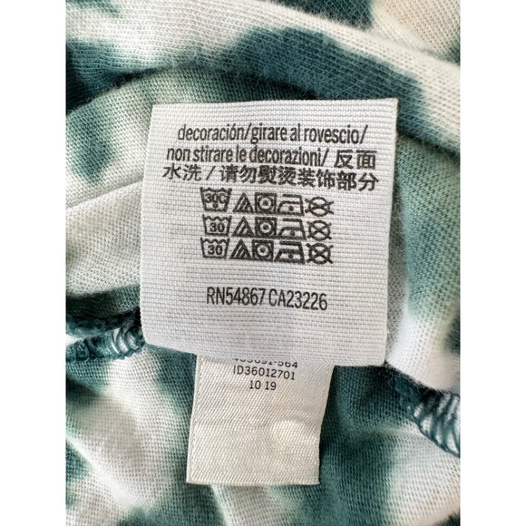 PINK Victoria's Secret Tie Dye Twist Front Long Sleeve Top Green White XS - Picture 13 of 14